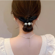 ヘアゴム 髪ゴム レディース 女性 リボン フェイクパール パール調 まとめ髪 髪留め ヘアアクセサリー 髪飾り ヘアアレンジ 可愛い おしゃれ ポニーテール お団子