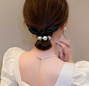 ヘアゴム 髪ゴム レディース 女性 リボン フェイクパール パール調 まとめ髪 髪留め ヘアアクセサリー 髪飾り ヘアアレンジ 可愛い おしゃれ ポニーテール お団子