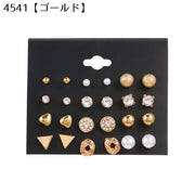 ピアス スタッドピアス 12ペア24個セット レディース アクセサリー ラインストーン フェイクパール プレゼント 母の日ギフト