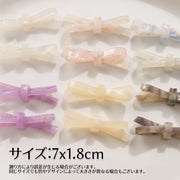 アクセサリーパーツ 同色2個セット デコパーツ デコレーションパーツ リボンモチーフ ヘアピン ヘアクリップ ハンドメイド 手芸用品 手作り DIY 可愛い カラバリ豊富