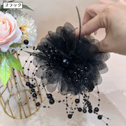 ヘアクリップ バンスクリップ レディース ヘアアクセサリー まとめ髪 ヘアアレンジ 髪飾り 髪留め 結婚式 パーティー パール調 ふわふわ 挟む 簡単 女性用 婦人用