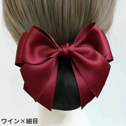 バレッタ ヘアネット付き レディース シニヨンヘア お団子ヘア リボン 商品画像3
