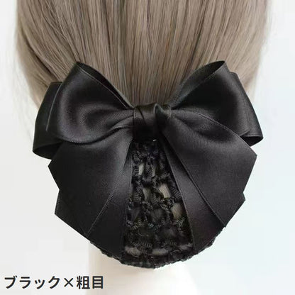 バレッタ ヘアネット付き レディース シニヨンヘア お団子ヘア リボン 商品画像4