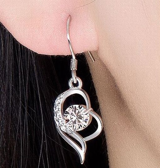 フックピアス レディース 女性用 アクセサリー シルバーカラー ラインストーン 商品画像4