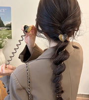 コイルポニー レディース ヘアアクセサリー スパイラルポニー ヘアゴム ハート マーブル グラデーション べっ甲風 かわいい おしゃれ キュート フェミニン 女性 大人女子 まとめ髪 髪飾り