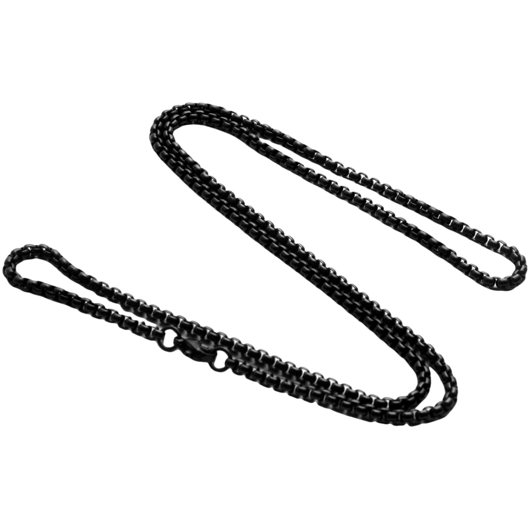 チェーンネックレス メンズ アクセサリー シンプル ベネチアンチェーン 首飾り ブラック2mm バリエーション画像