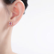 ピアス 両耳用 スタッドピアス アクセサリー レディース 女性 婦人 華奢 ラインストーン 花 フラワー シンプル おしゃれ かわいい ファッション雑貨 ギフト プレゼント 贈り物