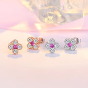 ピアス 両耳用 スタッドピアス アクセサリー レディース 女性 婦人 華奢 ラインストーン 花 フラワー シンプル おしゃれ かわいい ファッション雑貨 ギフト プレゼント 贈り物