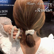 ヘアゴム 髪ゴム レディース 女性用 ヘアアクセサリー パール調 フェイクパール 髪飾り 髪留め まとめ髪 華やか かわいい おしゃれ 上品 フェミニン 婦人用