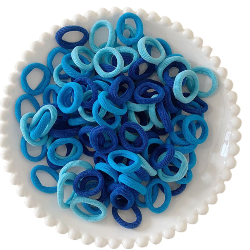 ヘアゴム 100個入り キッズ ベビー ヘアアクセサリー リングゴム ブルー バリエーション画像