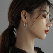 フープピアス レディース サークル 女性用 アクセサリー シルバーカラー チェーン 2連 揺れる 上品 華やか エレガント 存在感 シンプル 耳飾り キャッチ不要 おしゃれ かわいい プレゼント 婦人 カジュアル 普段使い 誕生日 プレゼント ギフト 贈り物 記念日 お出かけ 婦人用 ファッション小物