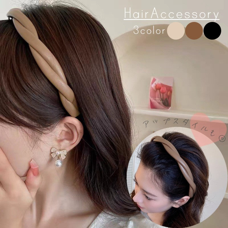 カチューシャ レディース 女性 ヘアバンド ヘアアクセサリー ヘッドバンド 髪飾り ねじり ツイスト 編み込み シンプル おしゃれ ヘアアレンジ