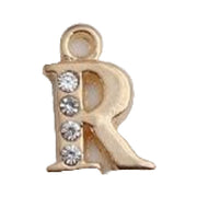 ペンダントトップ ペンダントヘッド レディース メンズ ユニセックス アクセサリーパーツ チャーム アルファベット イニシャル ラインストーン ゴールドカラー シンプル おしゃれ DIY ペアアイテム プレゼント ギフト 女性 男性 男女兼用
