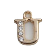 ペンダントトップ ペンダントヘッド レディース メンズ ユニセックス アクセサリーパーツ チャーム アルファベット イニシャル ラインストーン ゴールドカラー シンプル おしゃれ DIY ペアアイテム プレゼント ギフト 女性 男性 男女兼用