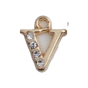 ペンダントトップ ペンダントヘッド レディース メンズ ユニセックス アクセサリーパーツ チャーム アルファベット イニシャル ラインストーン ゴールドカラー シンプル おしゃれ DIY ペアアイテム プレゼント ギフト 女性 男性 男女兼用