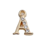 ペンダントトップ ペンダントヘッド レディース メンズ ユニセックス アクセサリーパーツ チャーム アルファベット イニシャル ラインストーン ゴールドカラー シンプル おしゃれ DIY ペアアイテム プレゼント ギフト 女性 男性 男女兼用