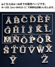 ペンダントトップ ペンダントヘッド レディース メンズ ユニセックス アクセサリーパーツ チャーム アルファベット イニシャル ラインストーン ゴールドカラー シンプル おしゃれ DIY ペアアイテム プレゼント ギフト 女性 男性 男女兼用
