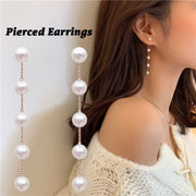 スタッドピアス バックキャッチ レディース 女性 アクセサリー 耳飾り パール調 5連 ロングピアス チェーン 揺れる おしゃれ 可愛い 上品 きれいめ シンプル