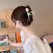 ヘアクリップ バンスクリップ レディース ヘアアクセサリー チューリップ 髪飾り 髪飾り ヘアアレンジ まとめ髪 おしゃれ かわいい きれいめ 上品