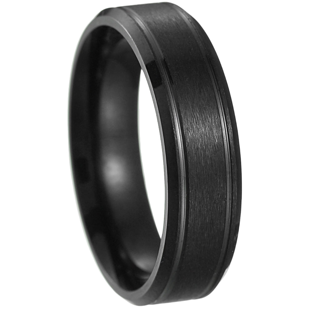 リング 指輪 メンズ 男性 アクセサリー ファッションリング ブラック6mm バリエーション画像