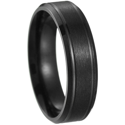 リング 指輪 メンズ 男性 アクセサリー ファッションリング ブラック6mm バリエーション画像