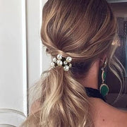 ヘアゴム 髪ゴム レディース 女性 婦人 大人 髪留め 髪飾り ヘアアクセサリー 黒 茶色 カーキ色 パール調 フェイクパール ラインストーン おしゃれ お出かけシーン パーティー
