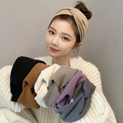 ヘアバンド ヘッドバンド レディース 女性 ヘアアクセサリー ファッション雑貨 ターバン風 クロス 幅広 大きめ 洗顔 無地 ブラウン グレー オフホワイト ブラック シンプル フェミニン 可愛い キュート 大人女子