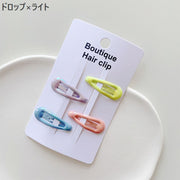 パッチン留め 4個セット ヘアピン ヘアクリップ キッズ 子供用 髪留め 髪飾り ヘアアクセサリー かわいい 星 スター ハート スクエア しずく型 ヘアアレンジ