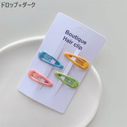 パッチン留め 4個セット ヘアピン ヘアクリップ キッズ 子供用 髪留め 髪飾り ヘアアクセサリー かわいい 星 スター ハート スクエア しずく型 ヘアアレンジ