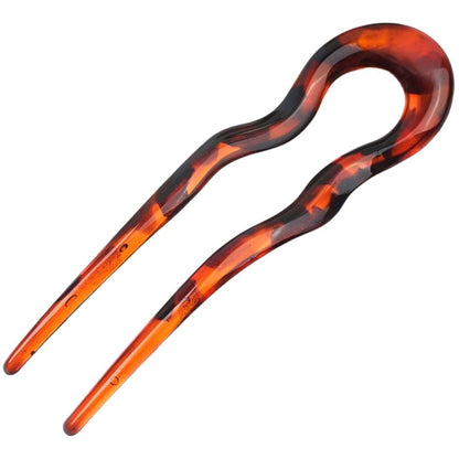 かんざし U型 Uピン ヘアアクセサリー 髪留め 髪飾り ヒョウ×レッド バリエーション画像