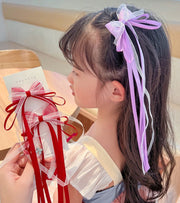 2個セット ヘアクリップ リボン ヘアアクセサリー 子供 キッズ 女の子 髪飾り 髪留め まとめ髪 編み込み こども用 子ども かわいい おしゃれ ヘアアレンジ リボン ロング 可愛い 推しカラー 推し色 推し活