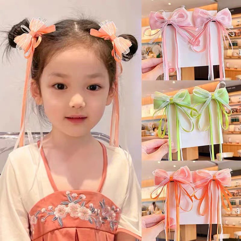 2個セット ヘアクリップ リボン ヘアアクセサリー 子供 キッズ 商品画像3