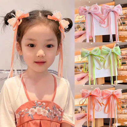 2個セット ヘアクリップ リボン ヘアアクセサリー 子供 キッズ 商品画像3