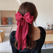 バレッタ ヘアアクセサリー ヘアクリップ 髪留め レディース 女性 ヘアアレンジ リボン 大きめ 単色 無地 かわいい おしゃれ