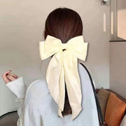 バレッタ ヘアアクセサリー ヘアクリップ 髪留め レディース 女性 ヘアアレンジ リボン 大きめ 単色 無地 かわいい おしゃれ