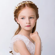 カチューシャ ヘアアクセサリー キッズ 子供用 女の子 ヘッドドレス フェイクパール ラインストーン リーフ フラワーガール リングガール 髪飾り 可愛い キュート おしゃれ 綺麗 プリンセス風 記念写真 発表会 結婚式 ウェディング パーティー ファッション小物