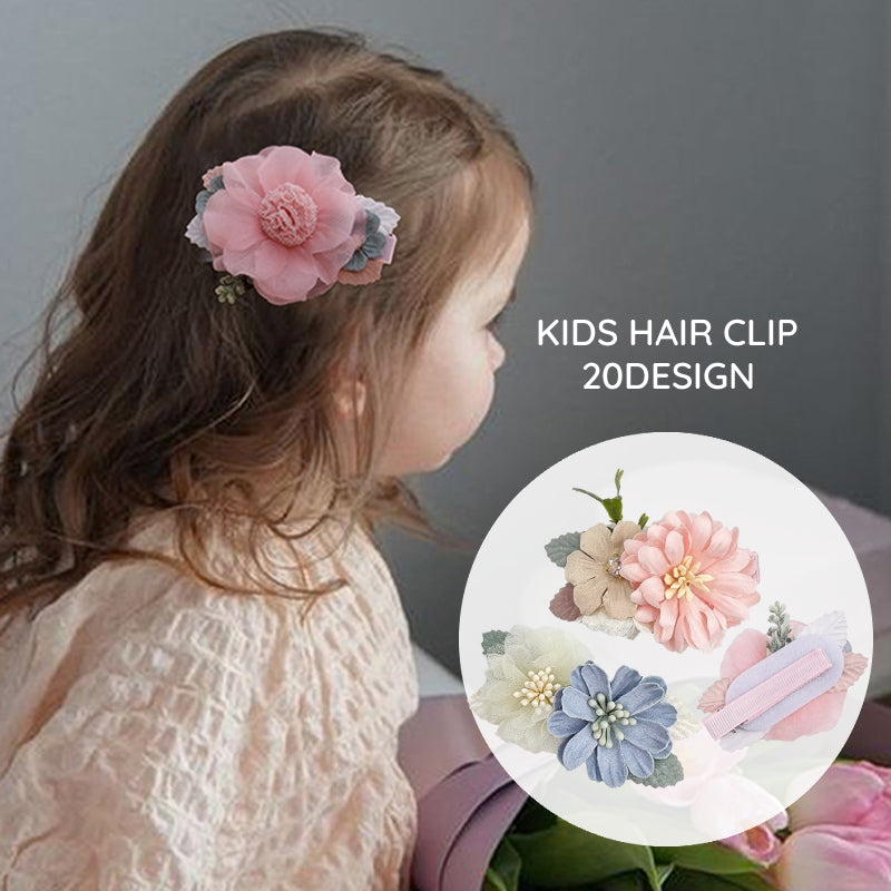 ヘアクリップ キッズ 子供用 花 フラワー 髪留め ヘアアクセサリー 女の子 発表会 入園式 卒園式 七五三 浴衣