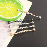 ストレートバーベル ロングバーベル 軟骨ピアス レディース アクセサリー 長い ラインストーン キラキラ ボディピアス かわいい おしゃれ