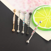 ストレートバーベル ロングバーベル 軟骨ピアス レディース アクセサリー 長い ラインストーン キラキラ ボディピアス かわいい おしゃれ