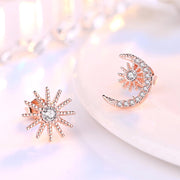 ピアス スタッドピアス アクセサリー レディース 星 月 ラインストーン シルバーカラー ローズゴールド キラキラ かわいい おしゃれ ギフト 記念日 誕生日 プレゼント 贈り物 ファッション小物 女性用 銀色