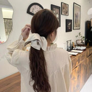 シュシュ ヘアゴム スクエア 変形 レディース ヘアアクセサリー 髪飾り 髪留め 髪ゴム サテン調 無地 単色 おしゃれ かわいい 大人上品 大判 フェミニン 印象的 個性的 女性用 婦人用