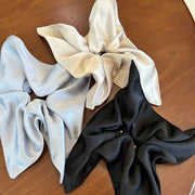 シュシュ ヘアゴム スクエア 変形 レディース ヘアアクセサリー 髪飾り 髪留め 髪ゴム サテン調 無地 単色 おしゃれ かわいい 大人上品 大判 フェミニン 印象的 個性的 女性用 婦人用