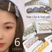 ヘアクリップ ヘアピン セット ヘアアクセサリー 髪留め 前髪ピン ヘアアレンジ ピン留め くちばしクリップ スクエアプレート ストーン風 サイドピン ホワイト ブルー ピンク