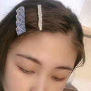 ヘアクリップ ヘアピン セット ヘアアクセサリー 髪留め 前髪ピン ヘアアレンジ ピン留め くちばしクリップ スクエアプレート ストーン風 サイドピン ホワイト ブルー ピンク