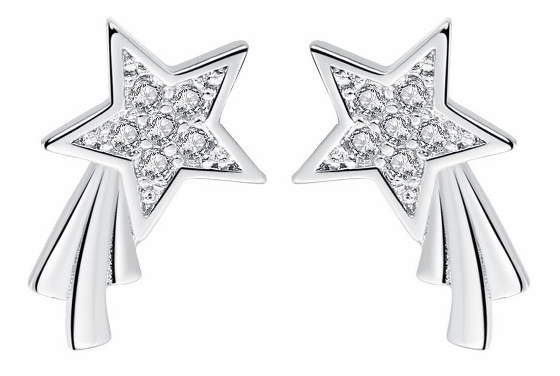 ピアス スタッドピアス レディース アクセサリー ラインストーン シルバーカラー ファッション小物 流星 キレイ目 上品 おしゃれ エレガント プレゼント ギフト 贈り物