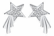 ピアス スタッドピアス レディース アクセサリー ラインストーン シルバーカラー ファッション小物 流星 キレイ目 上品 おしゃれ エレガント プレゼント ギフト 贈り物