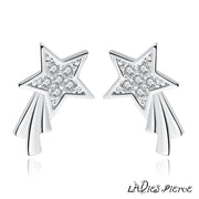 ピアス スタッドピアス レディース アクセサリー ラインストーン シルバーカラー ファッション小物 流星 キレイ目 上品 おしゃれ エレガント プレゼント ギフト 贈り物