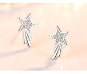 ピアス スタッドピアス レディース アクセサリー ラインストーン シルバーカラー ファッション小物 流星 キレイ目 上品 おしゃれ エレガント プレゼント ギフト 贈り物