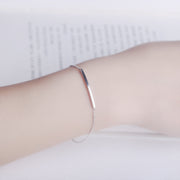 ブレスレット 腕輪 アクセサリー レディース 女性 シンプル 上品 華奢 細め プレート シルバーカラー ご褒美 プレゼント ギフト 誕生日