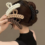 バンスクリップ ヘアクリップ 2色セット レディース 女性用 ヘアアクセサリー 編み込み風 髪飾り 髪留め ヘアアレンジ まとめ髪 大人かわいい 上品 おしゃれ
